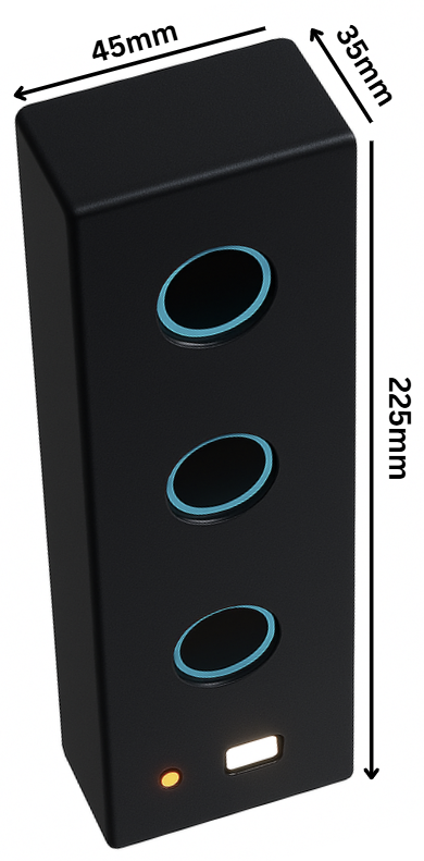 SenseSecure compact access control device showing palm-sized design and easy installation